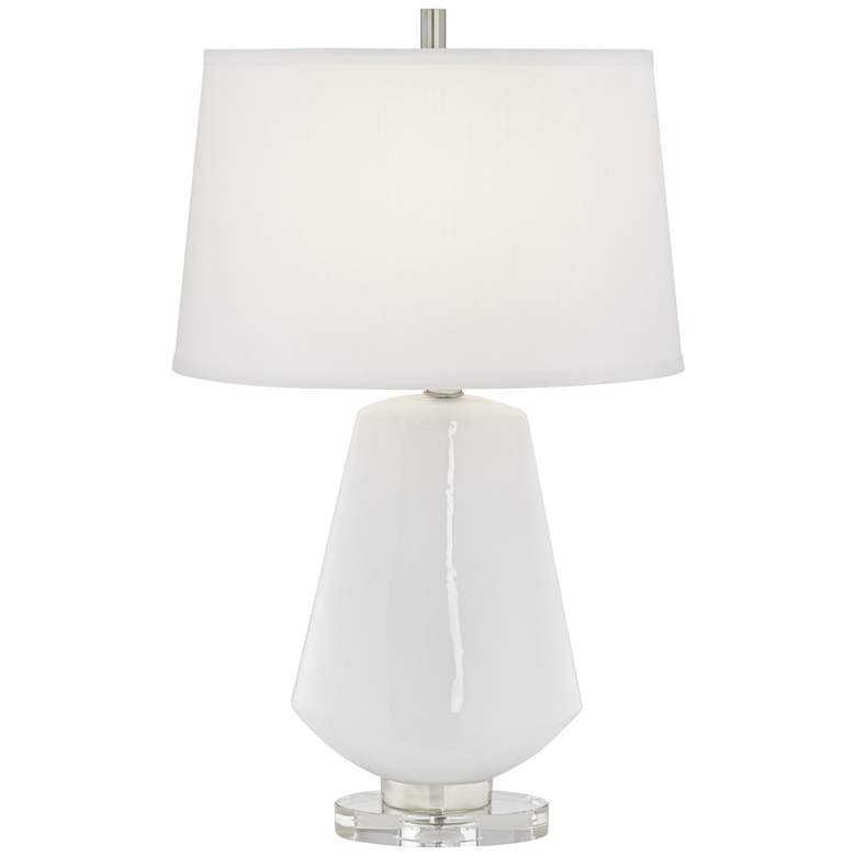 Minas White Glass Modern Table Lamp
