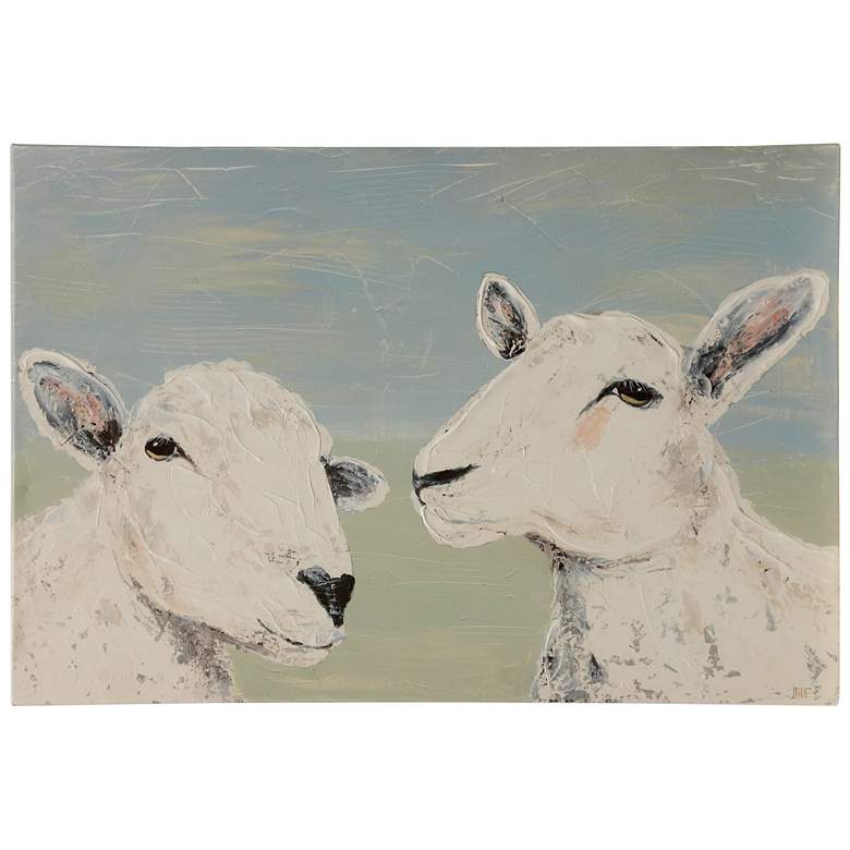 Bashfull Sheep Art - Canvas Print with Handpainting
