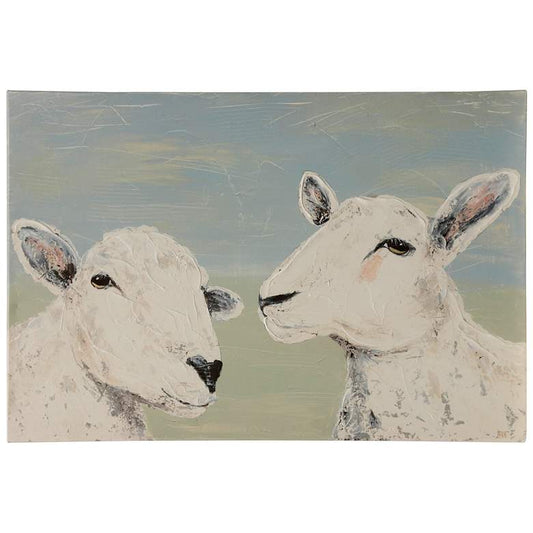Bashfull Sheep Art - Canvas Print with Handpainting