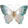 Eangee Butterfly 18"W Pearl and Aqua Capiz Shell Wall Decor