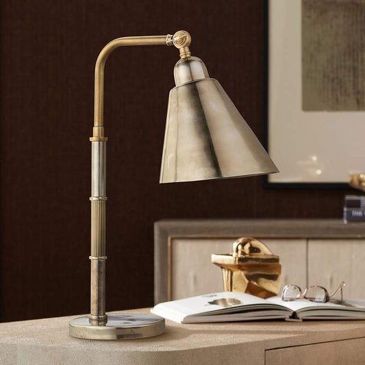 Jamie Young Vilhelm Antique Brass Task Desk Lamp