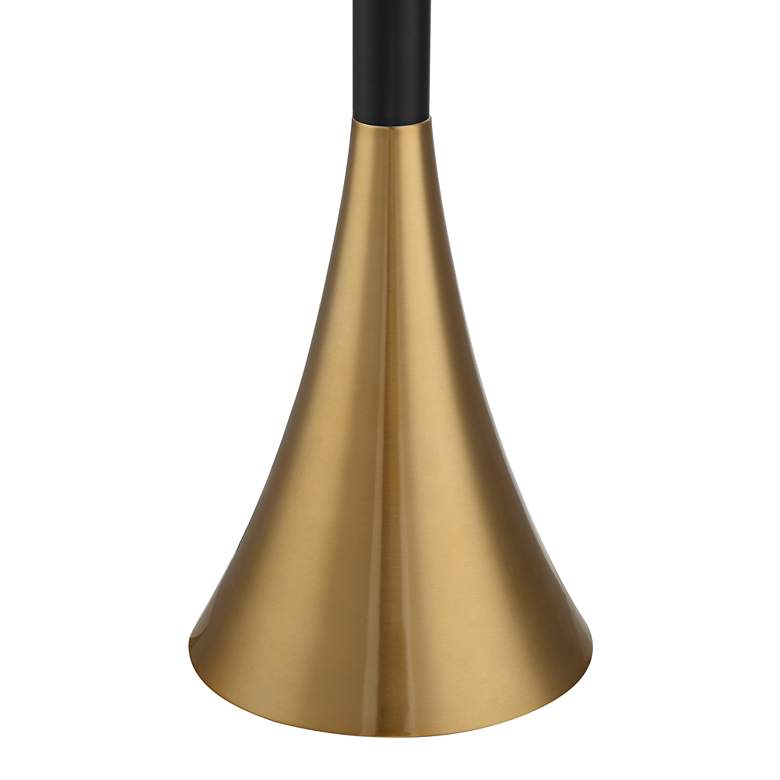 Possini Euro Piazza Antique Brass and Black Torchiere Floor Lamp