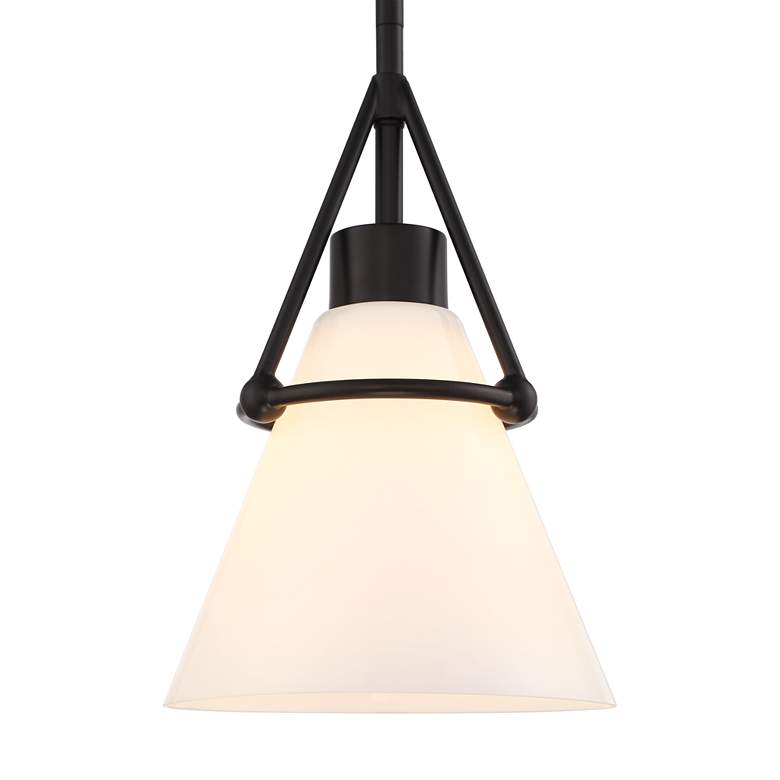 Possini Euro Casmere 7 1/2" Wide Black Cone Mini Pendant