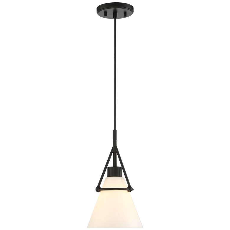 Possini Euro Casmere 7 1/2" Wide Black Cone Mini Pendant