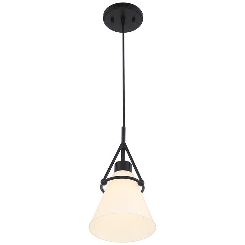 Possini Euro Casmere 7 1/2" Wide Black Cone Mini Pendant