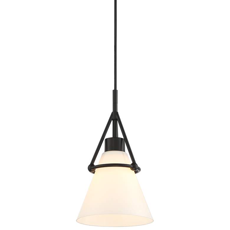 Possini Euro Casmere 7 1/2" Wide Black Cone Mini Pendant