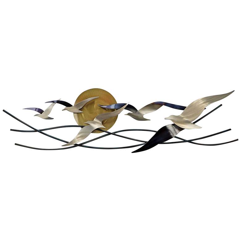 Winged Surfers 47" Wide Indoor - Outdoor Metal Wall Art