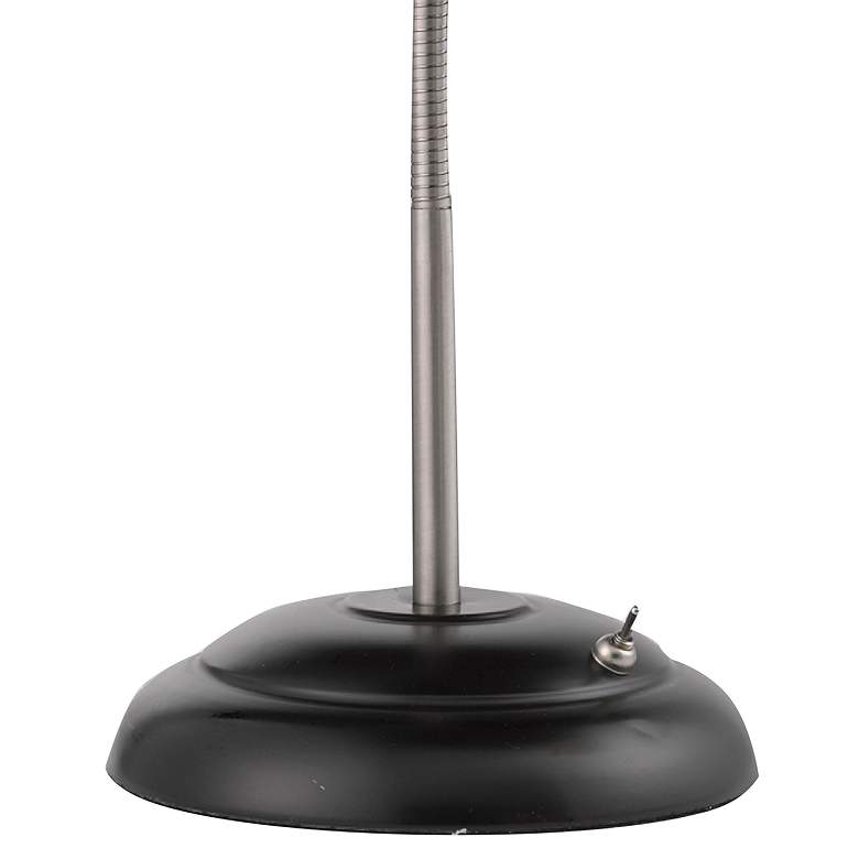 Draper Brushed Steel and Painted Black Gooseneck Desk Lamp
