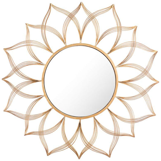 Zuo Flower Gold 26 3/4" Round Wall Mirror