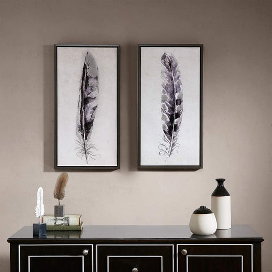 Flight Feathers 31 1/2" High 2-Piece Canvas Wall Art Set