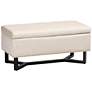 Baxton Studio Esther Beige Velvet Storage Ottoman