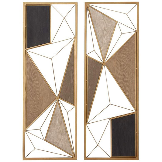 Metallic Multi-Color 35"H 2-Piece Metal Wall Art Set