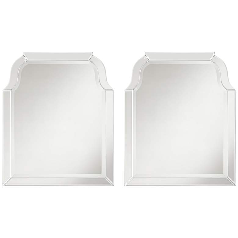 Possini Lila Frameless 20" x 24" Arch Headboard Mirrors Set of 2