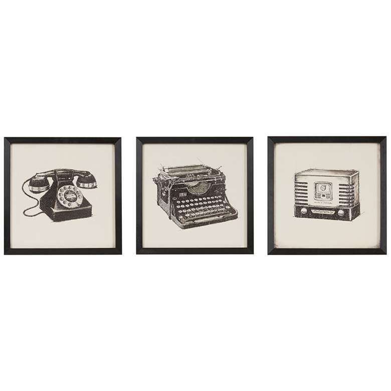 Vintage Models 13 1/4" Square 3-Piece Framed Wall Art Set