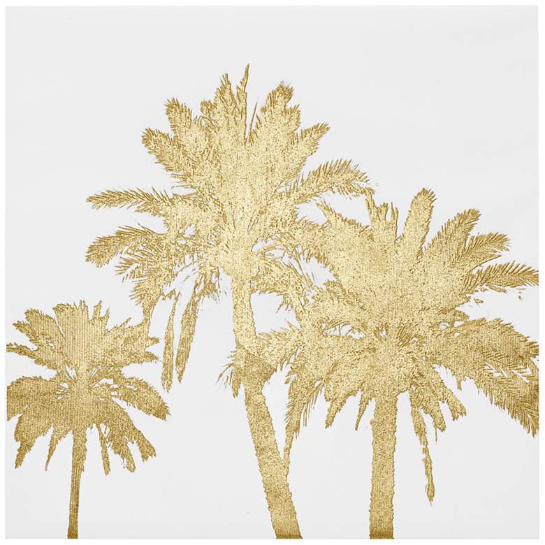 Gold Palms 20" High Canvas Wall Art