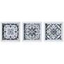 Black and White Tiles 14" Square 3-Piece Wall Art Set