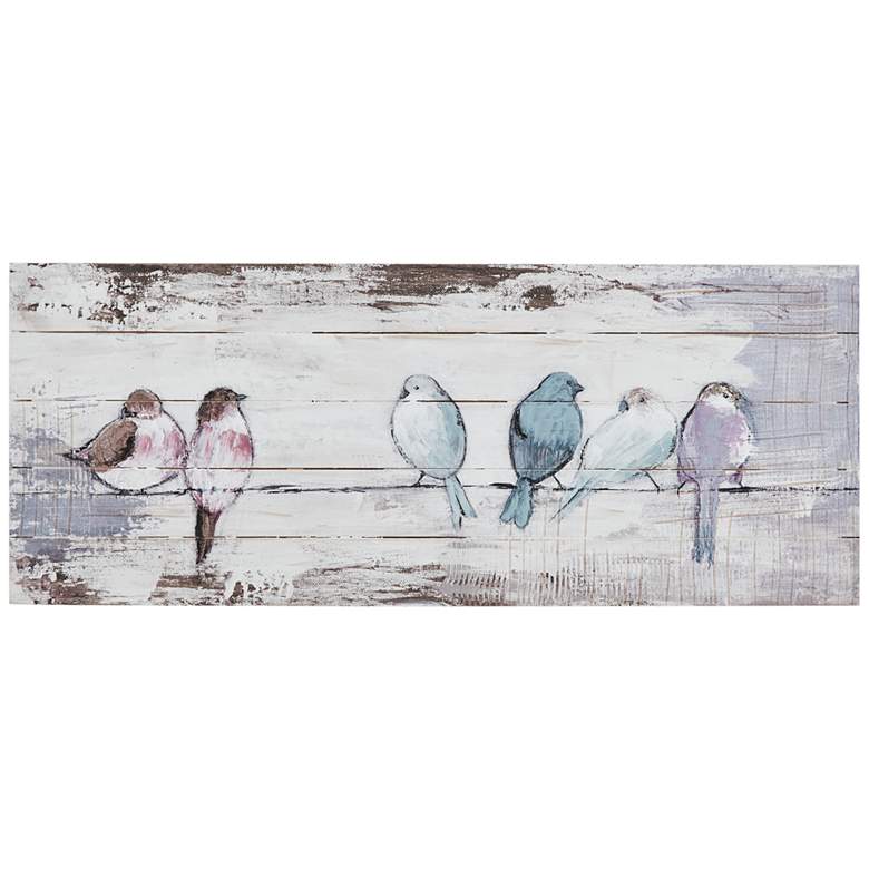 Perched Birds 30" Wide Wood Wall Art