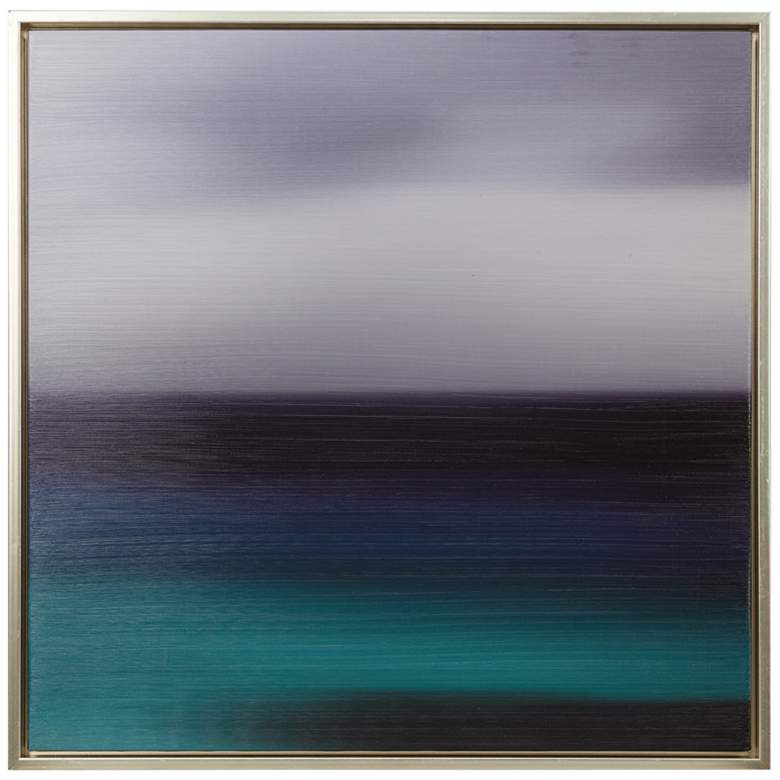 Blue Seascape 31 1/2" Square Canvas Wall Art