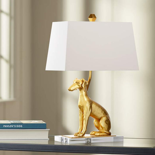 Flossie 17"H Left Antique Gold Accent Table Lamp