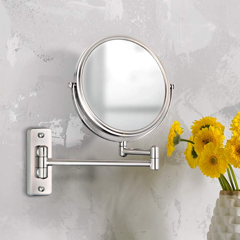 Aptations Brushed Nickel 5X Magnification Vanity Mirror