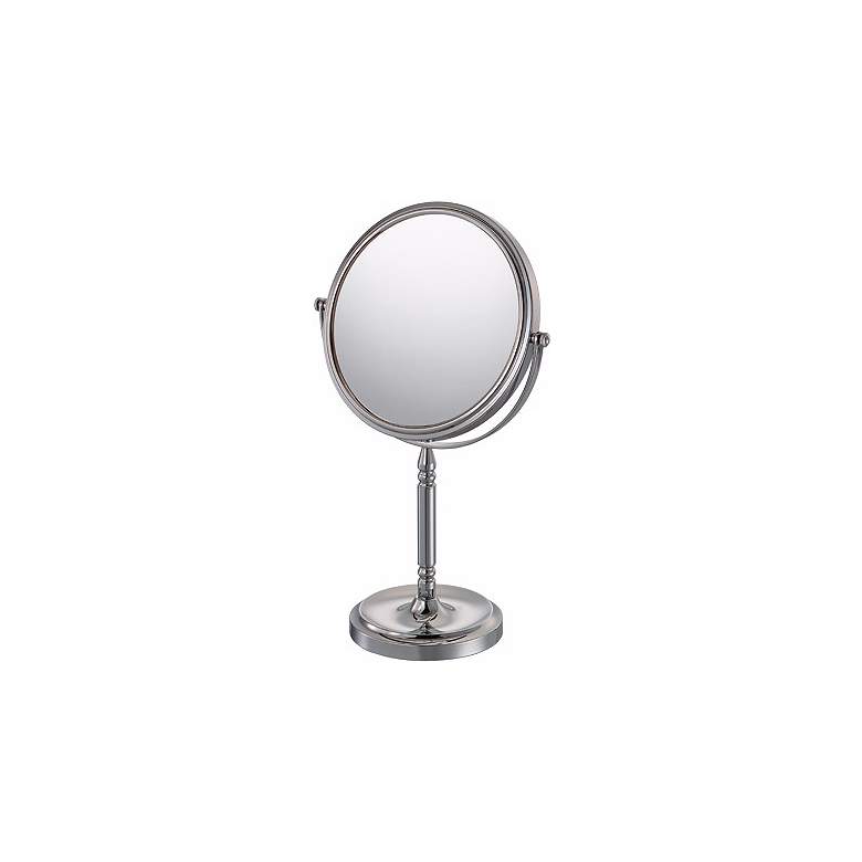 Chrome Recessed Base 5X Magnified Vanity Makeup Stand Mirror