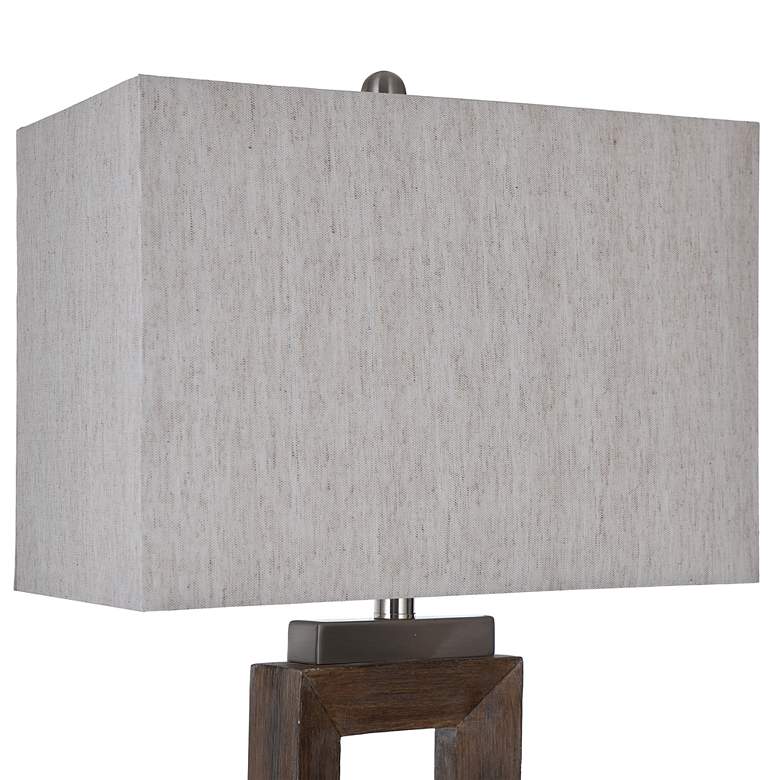 Hamilton Brown Wood Hollow Rectangular Table Lamp