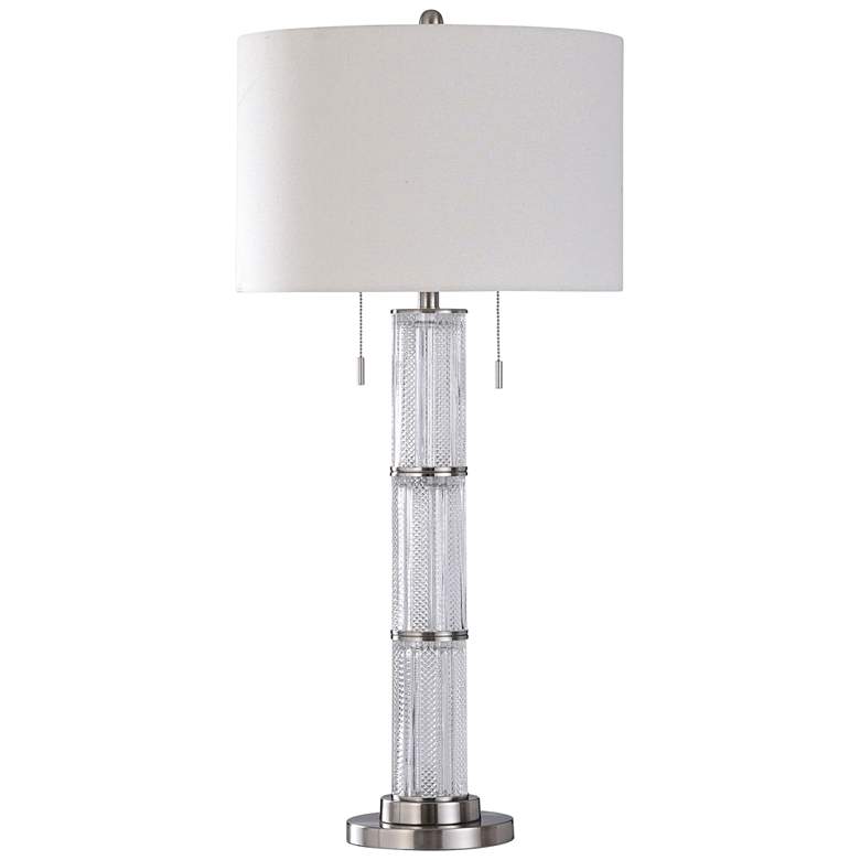 Eagle Textured Glass Column Table Lamp