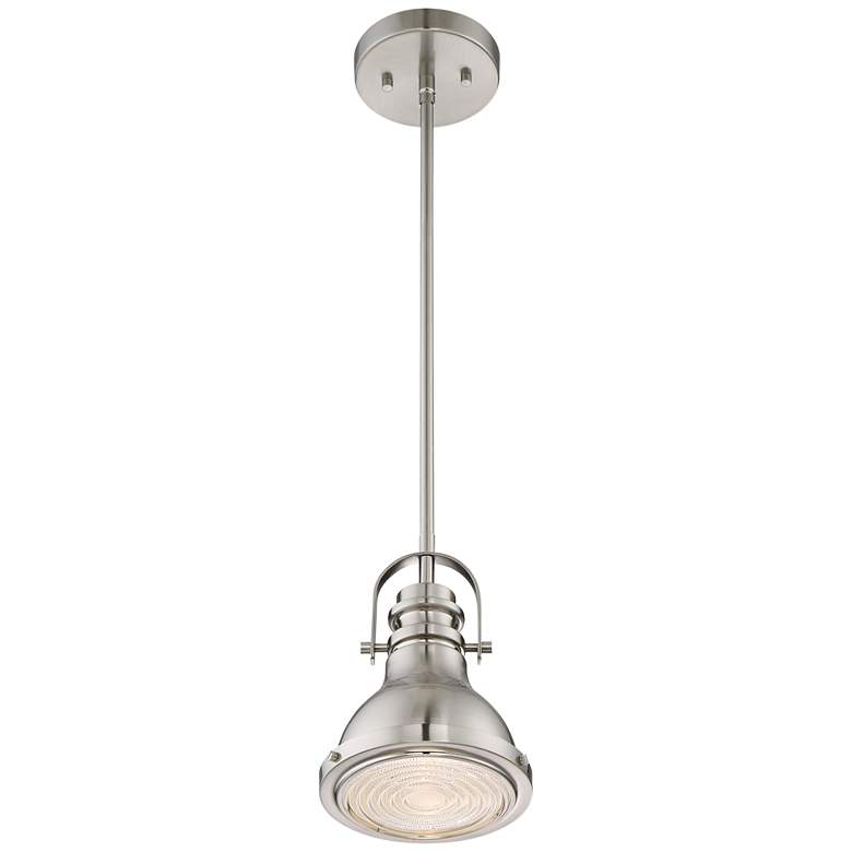 Verndale 6 1/2" Wide Brushed Nickel Modern Industrial Mini Pendant