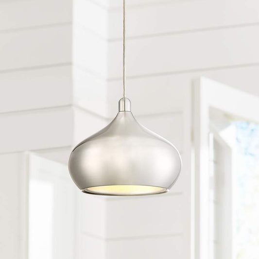 Possini Euro Holland 7 1/2"W Satin Nickel LED Mini Pendant