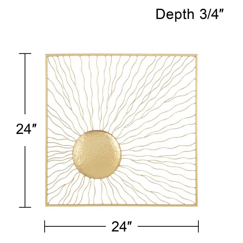 Melete Gold Metal 24" Square Wall Art