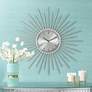 Castallia Silver 28" Round Metal Wall Clock