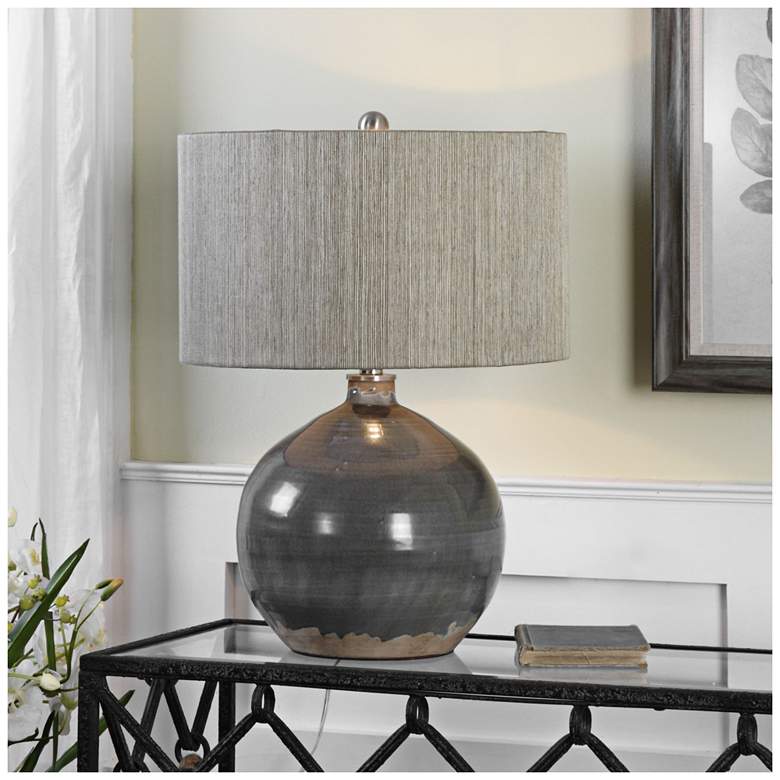 Vardenis Charcoal Crackle Ceramic Table Lamp