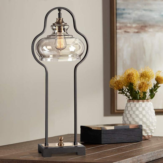 Cotulla Aged Black Iron Buffet Table Lamp