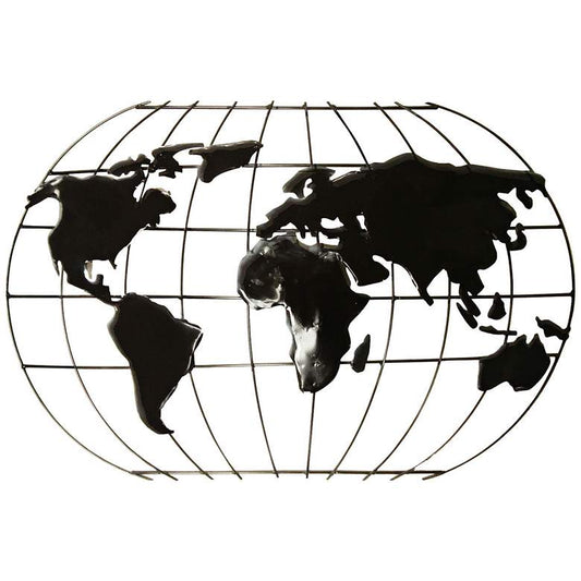Openwork Metal Globe 30" Wide Wall Art