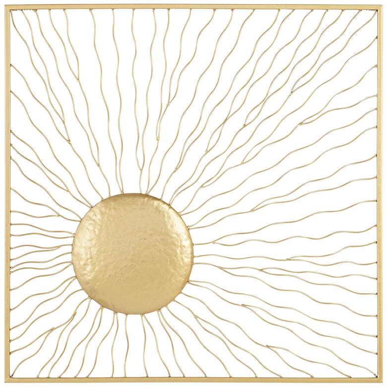 Melete Gold Metal 24" Square Wall Art