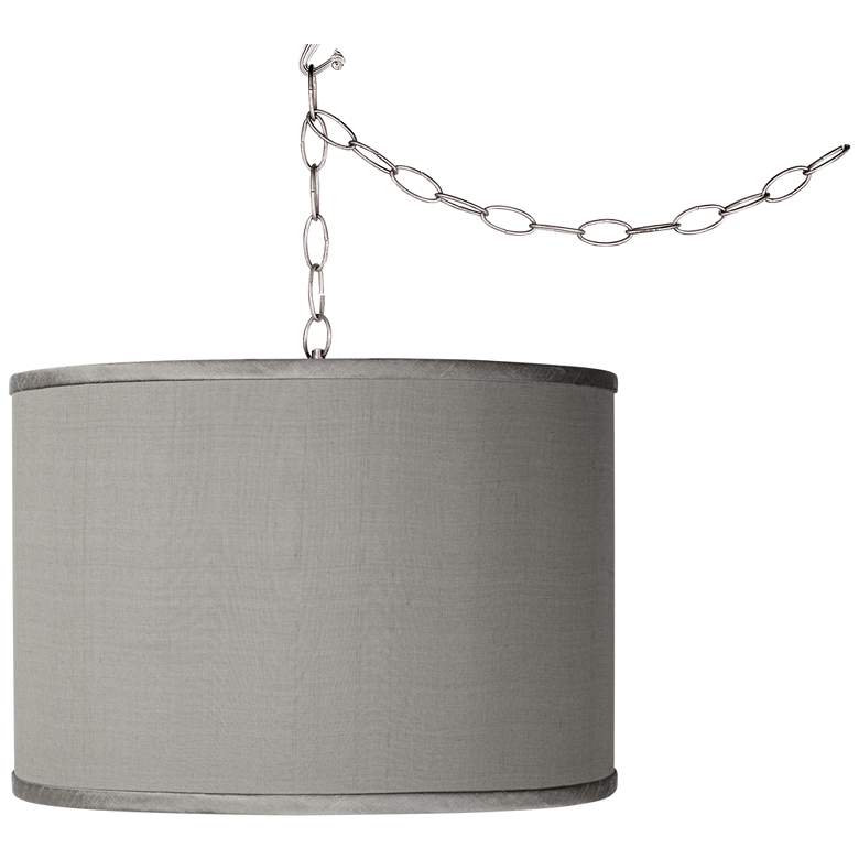 Swag Style 13 1/2" Wide Faux Silk Shade Plug-In Chandelier