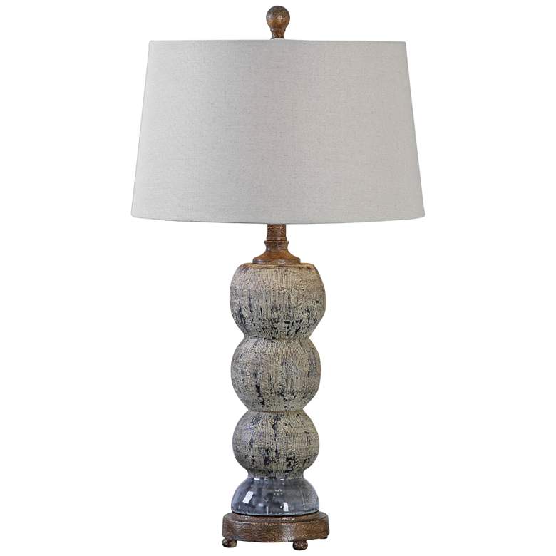 Amelia Blue-Gray Textured Ceramic Table Lamp