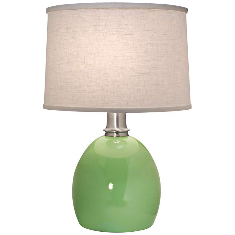 Glossy Light Green Round Table Lamp