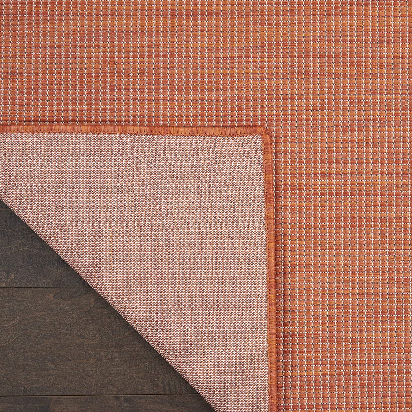 Flat-Weave Indoor/Outdoor Terracotta  Soft Area Rug