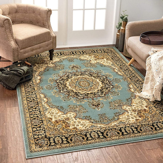 Medallion Oriental Persian Blue Area Rug