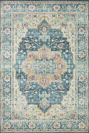Loloi II Skye Collection SKY-03 Turquoise / Terracotta, Traditional 2'-0" x 5'-0" Accent Rug