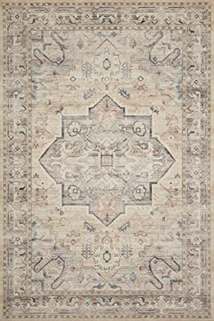 Loloi II Hathaway Collection HTH-05 Steel / Ivory, Traditional 7'-6" x 9'-6" Area Rug