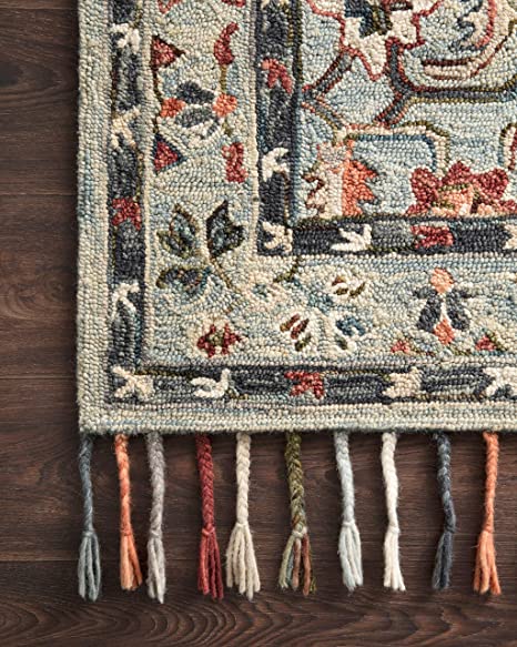 Loloi II Elka Collection ELK-03 Denim / Multi, Transitional 7'-9" x 9'-9" Area Rug