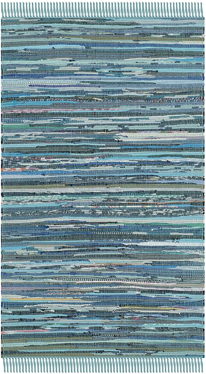 Hand Woven Blue and Multi Cotton Area Rug