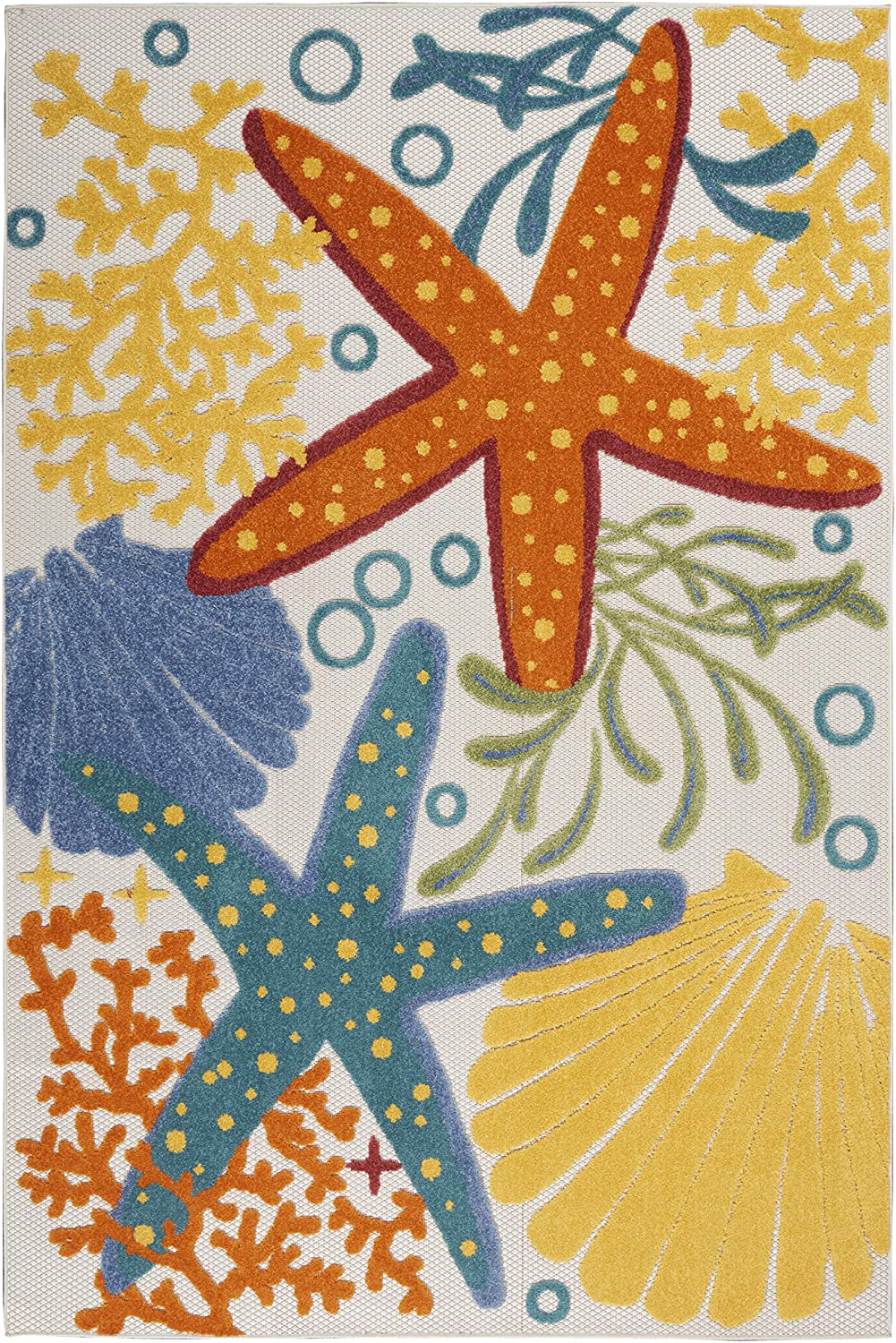 Coastal Starfish Multicolor Soft Area Rug