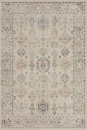 Loloi II Hathaway Collection HTH-05 Steel / Ivory, Traditional 7'-6" x 9'-6" Area Rug