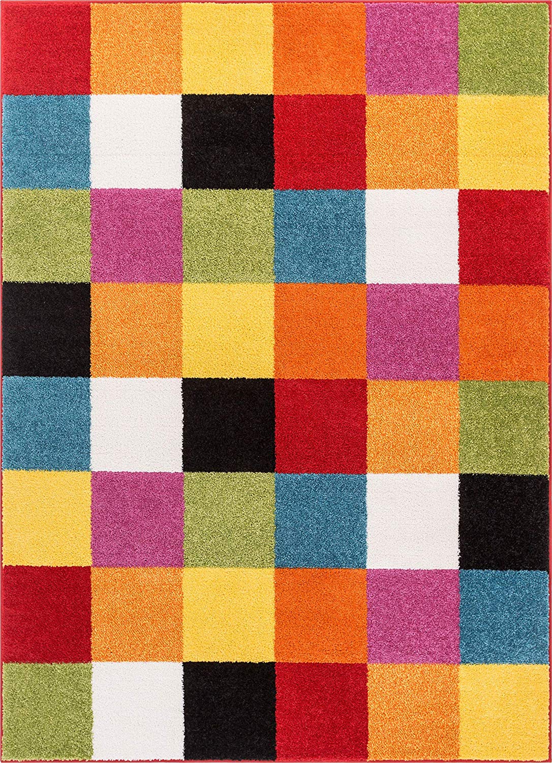 Geometric Squares Bright Multi-color Area Rugs – Joanna Home Decor