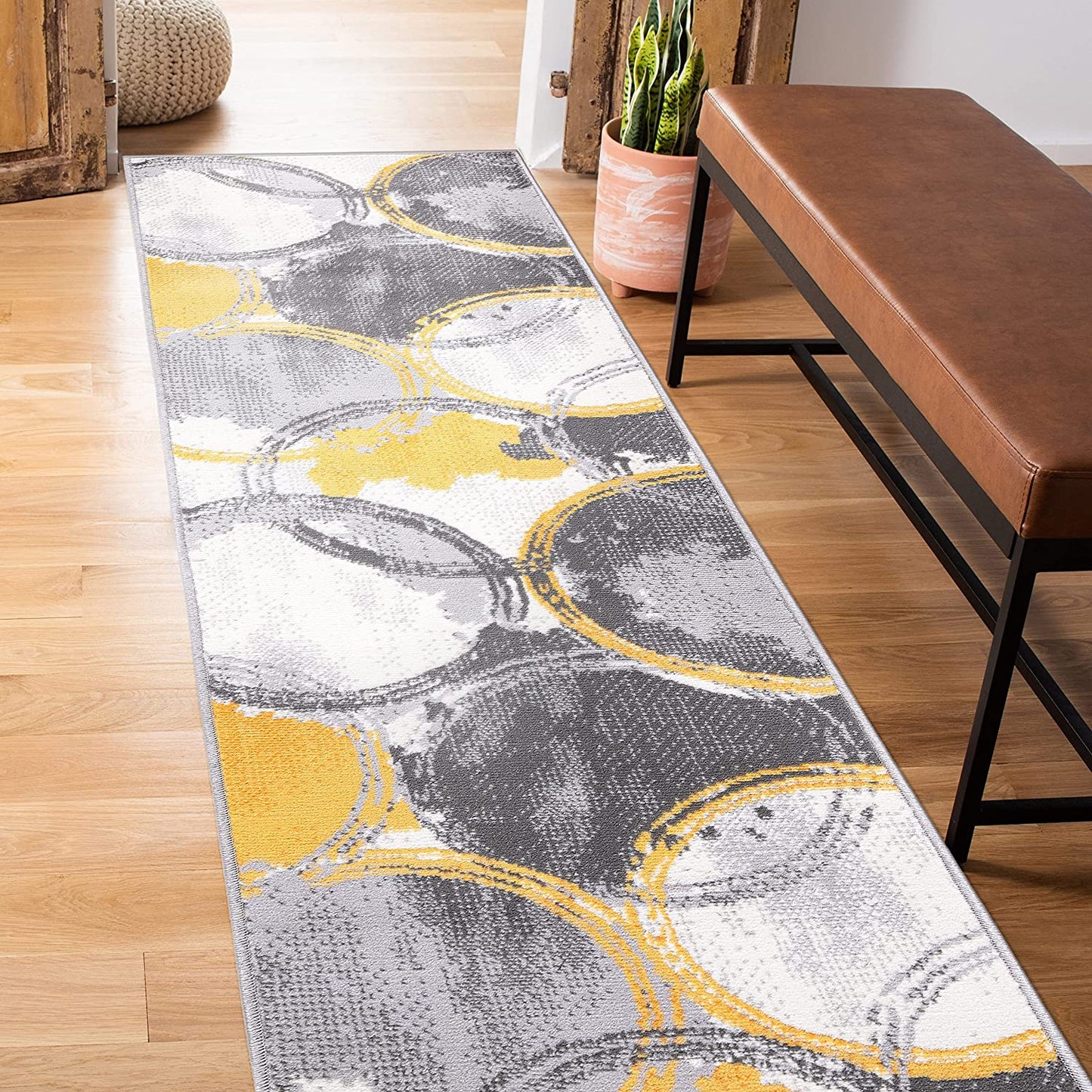 Evora Contemporary Modern Circles Area Rug