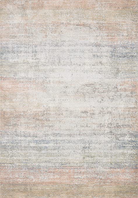 Loloi II Lucia Collection LUC-01 Grey / Sunset, Transitional 7'-9" x 10'-6" Area Rug