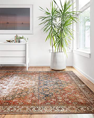 Loloi II Layla Collection LAY-02 Spice / Marine, Traditional 3'-6" x 5'-6" Accent Rug